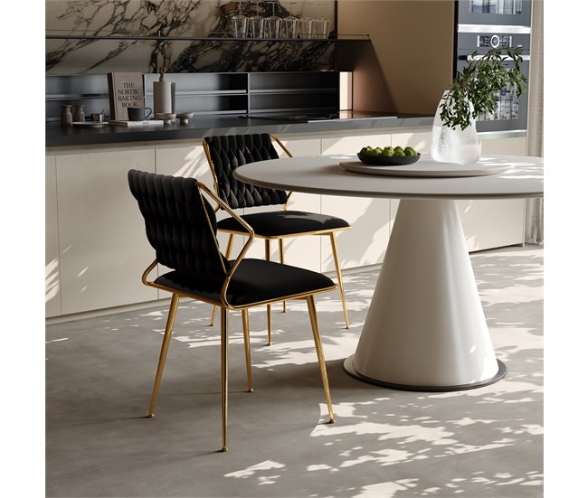 2 piezas, silla de comedor, silla de cocina, silla de salón Negro