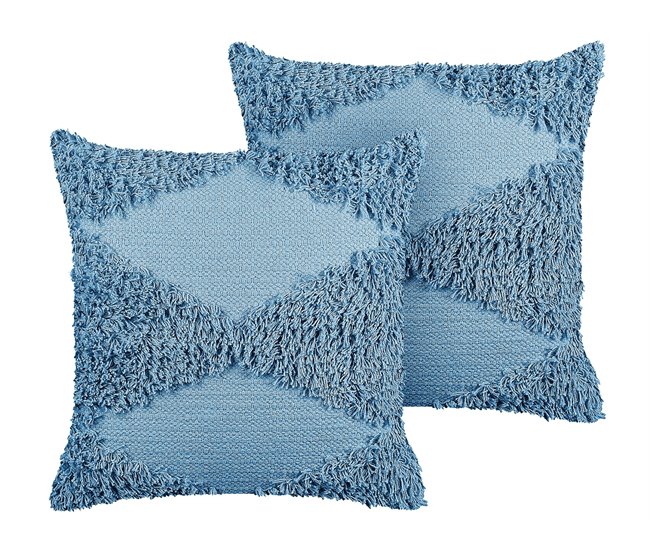 Beliani Cojín decorativo RHOEO 45x45 Azul