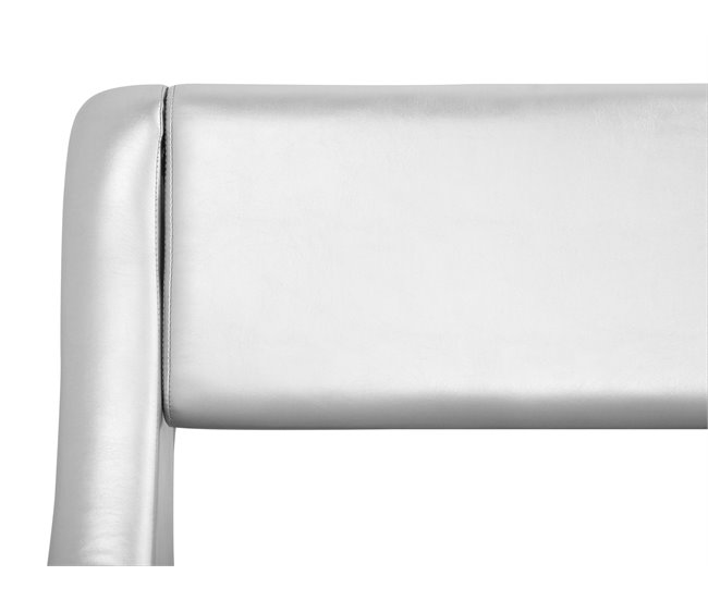 Beliani Cama con somier Piel sintética AVIGNON 205x221 Gris