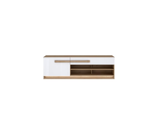 Mueble tv 1 puerta 1 cajón MONTREAL  Blanco Brillo