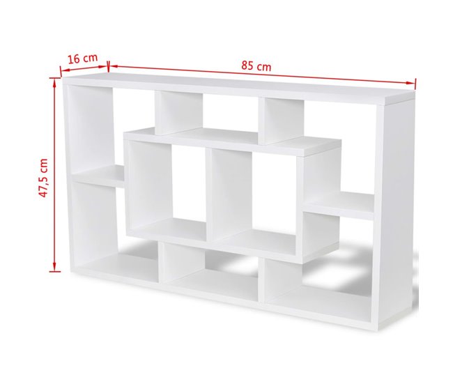 Estantería suspendida con compartimentos 85 Blanco/ Beige
