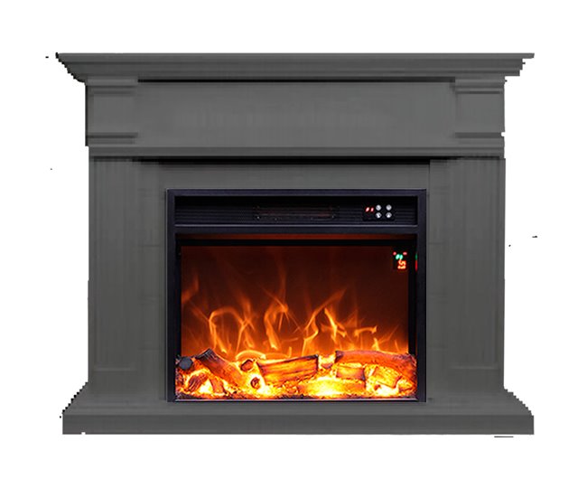 Chimenea de Suelo con Quemador de 1500w Mpc Camino Caldera Gris Oscuro