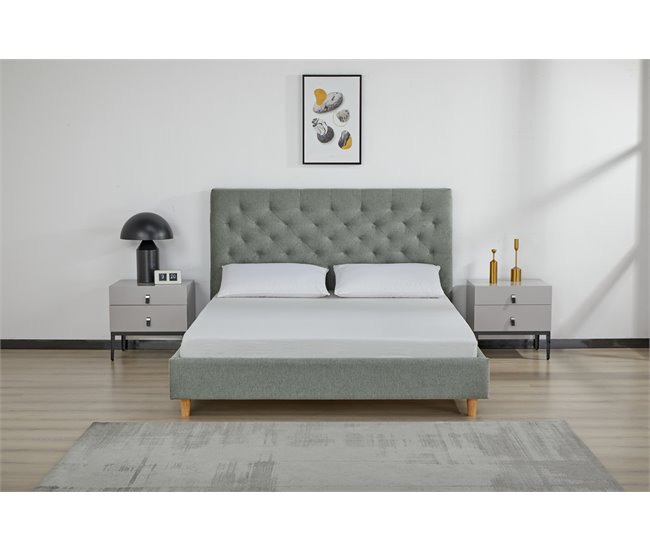 Cama SHERATON 150x190cm color verde claro Verde