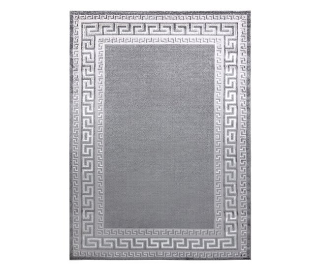 Alfombra MEFE moderna 2813 Marco llave griega Structural 180x270 Gris