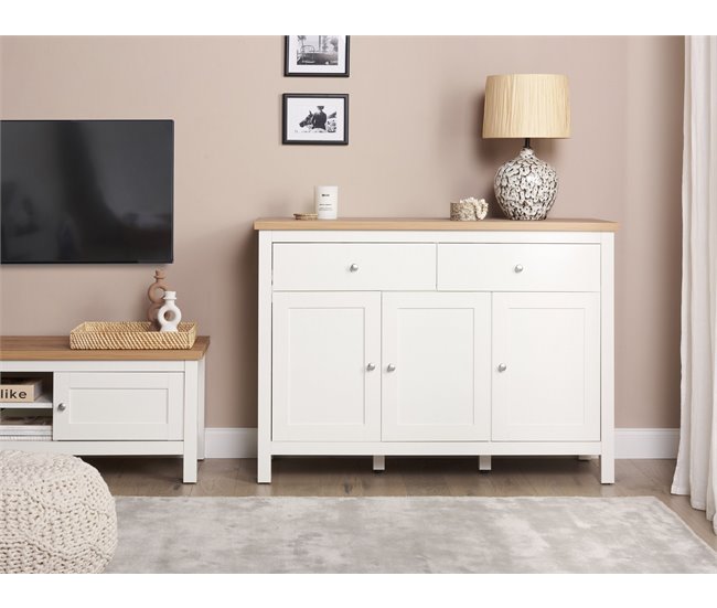 Beliani Aparador ATOCA Blanco/ Beige