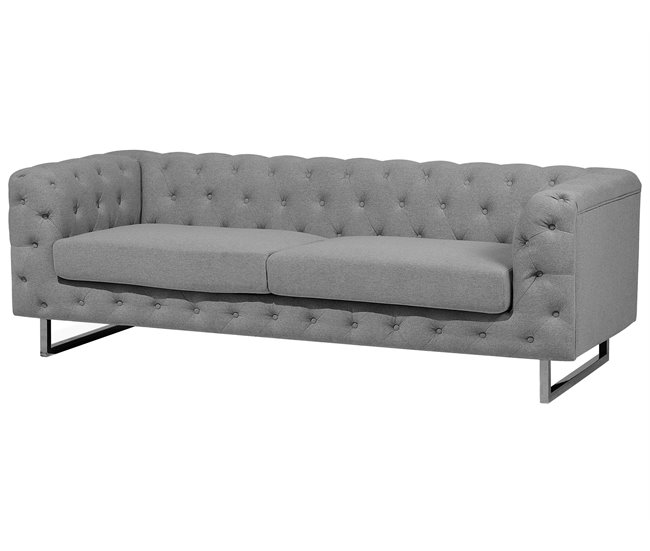 Beliani Sofá de 3 plazas Poliéster VISSLAND Beige