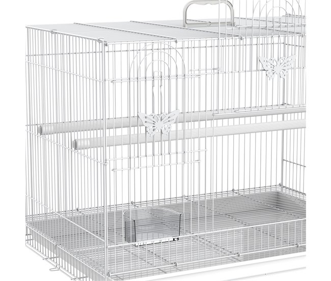 Jaula para Pájaros Metal, PP PawHut Blanco