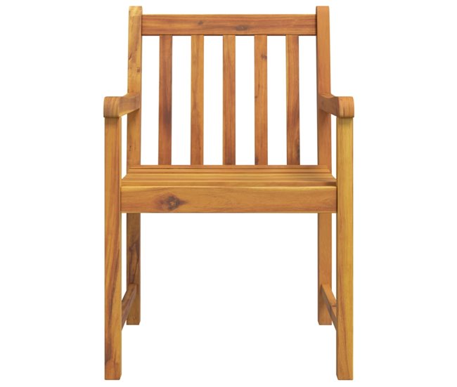 6 Sillas de jardín de madera maciza de acacia Marron