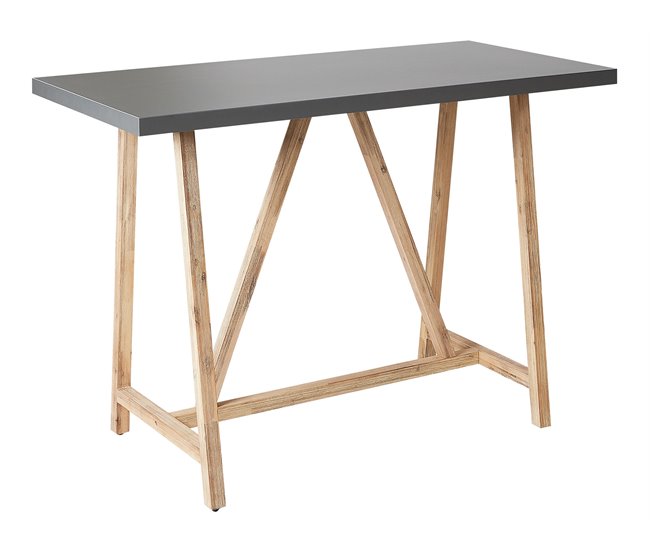 Beliani Conjunto bistro TALAMONE Gris/ Madera