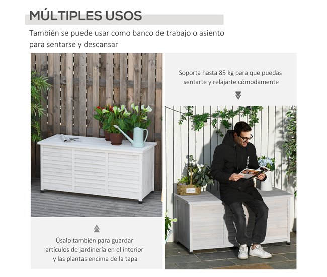 Baúl de Almacenaje Madera de Abeto Outsunny, hogar - muebles 127 Amarillo