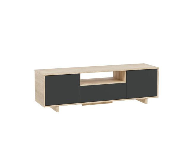 Mueble TV Zaida 3 Puertas Color Roble/Gris Gris