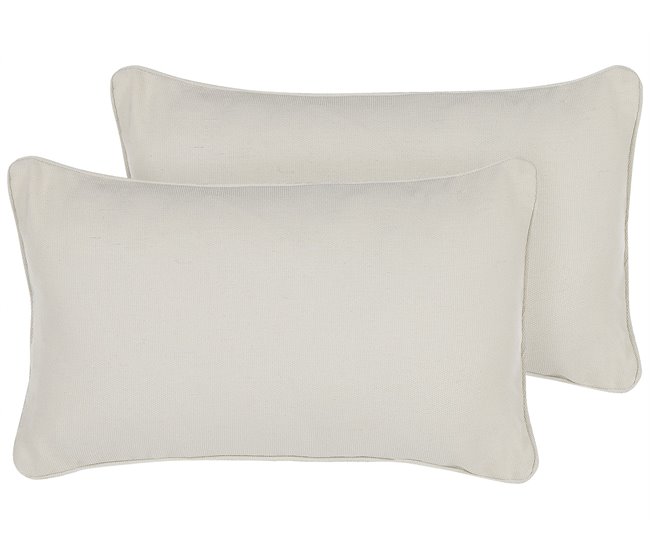 Beliani Cojín decorativo HELIOTROPE 30x50 Blanco
