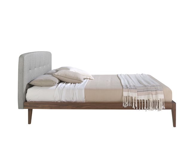ANGEL CERDÁ Cama capitoné tela Nogal