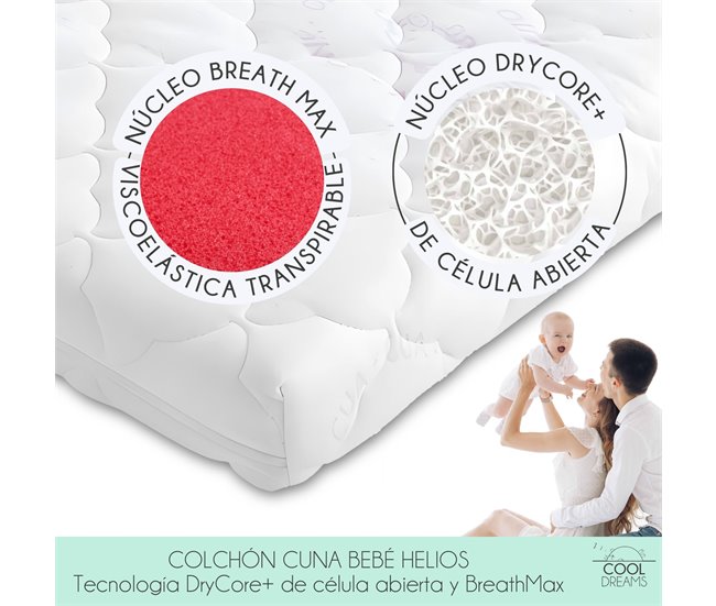 Colchón bebé Helios Cuna Blanco