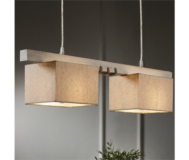 Lámpara techo GEA 2 luces 22w 100x80x15cm beige Marron