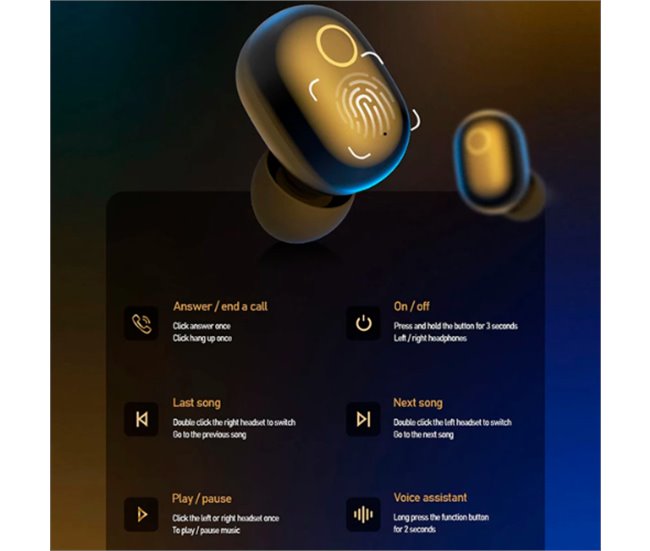 AURA10SNEGRO Auriculares Inalambricos Bluetooth Negro