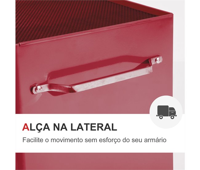 Carro de Herramientas Lámina de Acero HOMCOM 61 Rojo