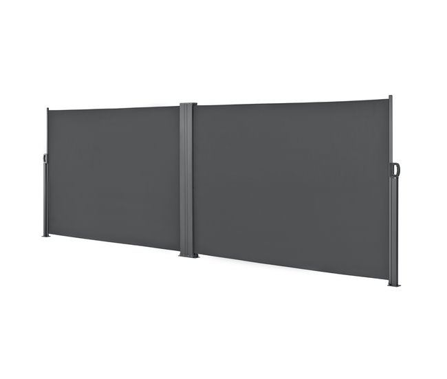 Toldo lateral doble Alcazaba - exterior - acero y poliéster 300x300 Gris