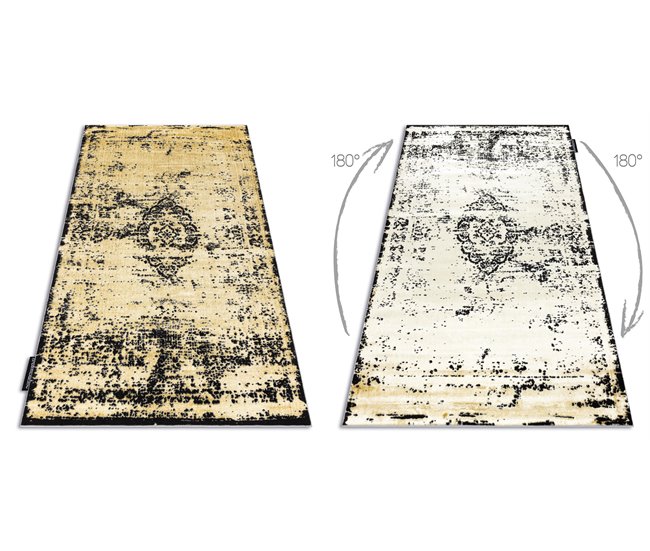 Alfombra DE LUXE moderna 2083 Ornamento vintage - Structural 200x290 Amarillo