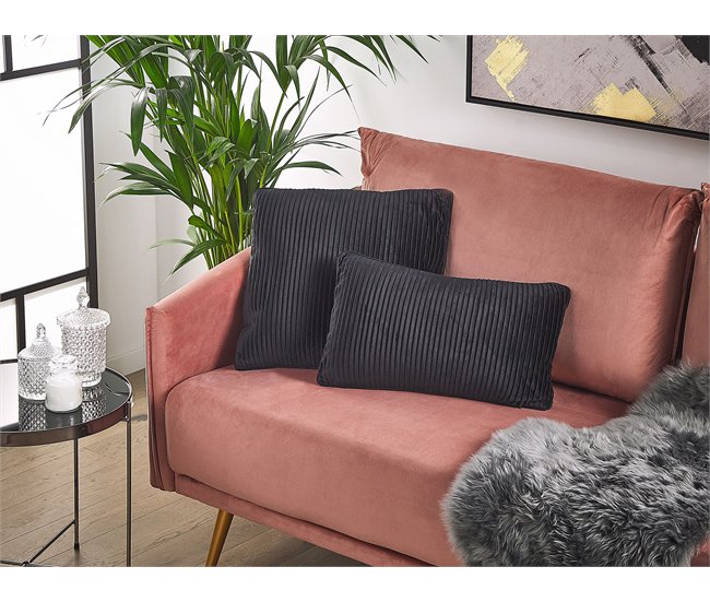 Beliani Cojín decorativo GUDARI 30x50 Negro