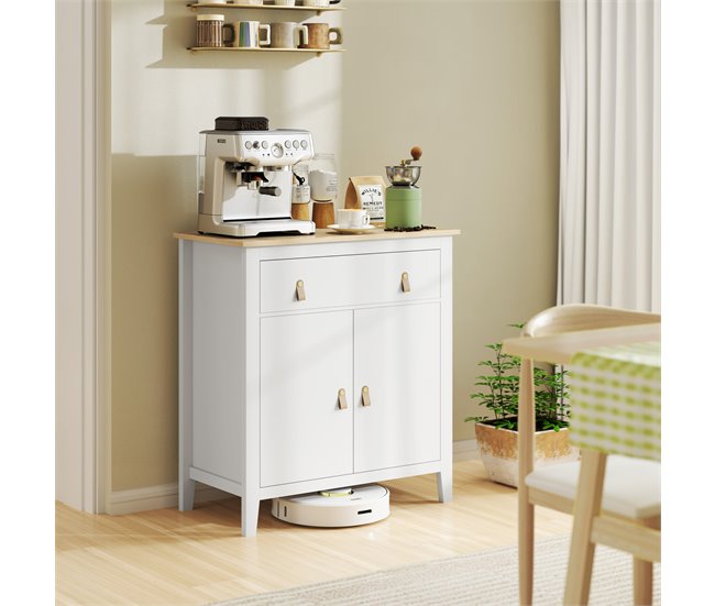 Aparador de Salón Melamina de Madera HOMCOM Blanco