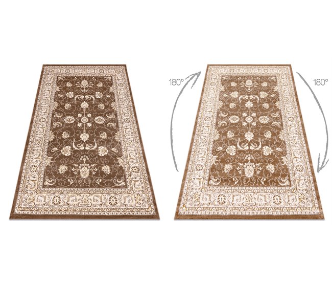 Alfombra MEFE moderna 2312 Ornamento Structural dos niveles 160x220 Beige