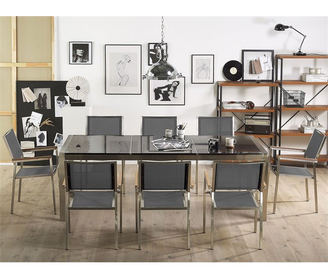 Beliani Conjunto de comedor GROSSETO Blanco