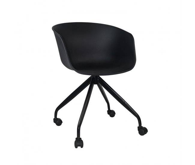 Silla de Escritorio con Ruedas Thinia Home Negro