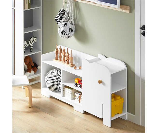 Estantería Infantil en Forma de Elefante KMB62-W SoBuy Blanco