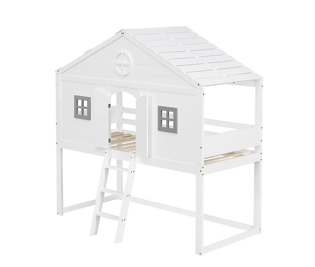 Cama alta para niños Blanco