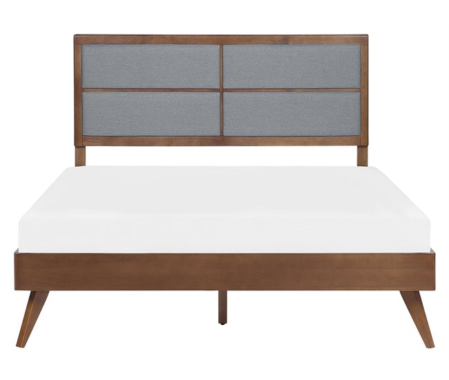 Beliani Cama con somier MDF POISSY 167x202 Gris
