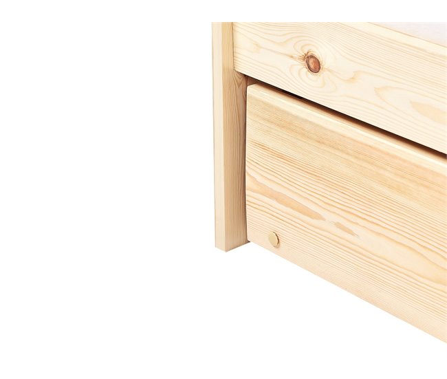 Beliani Cama con somier Madera de pino EDERN 105x204 Marron
