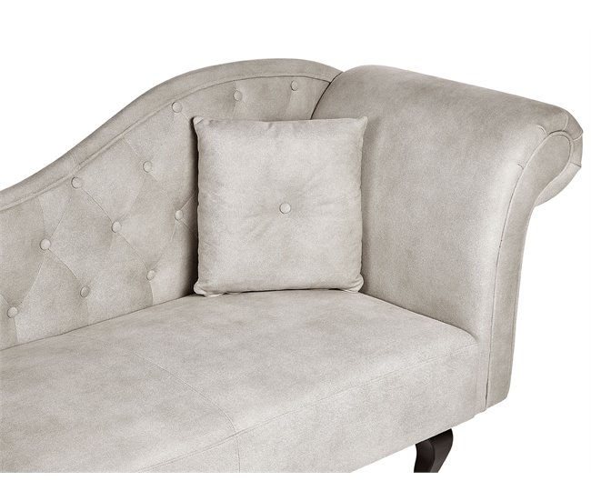 Beliani Chaise longue derecho Terciopelo LATTES Gris Oscuro