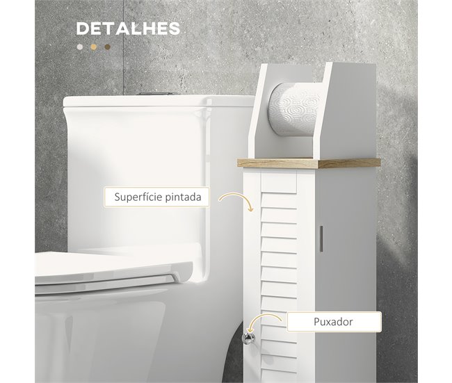 Armario de Baño MDF kleankin, hogar - baño 18 Blanco