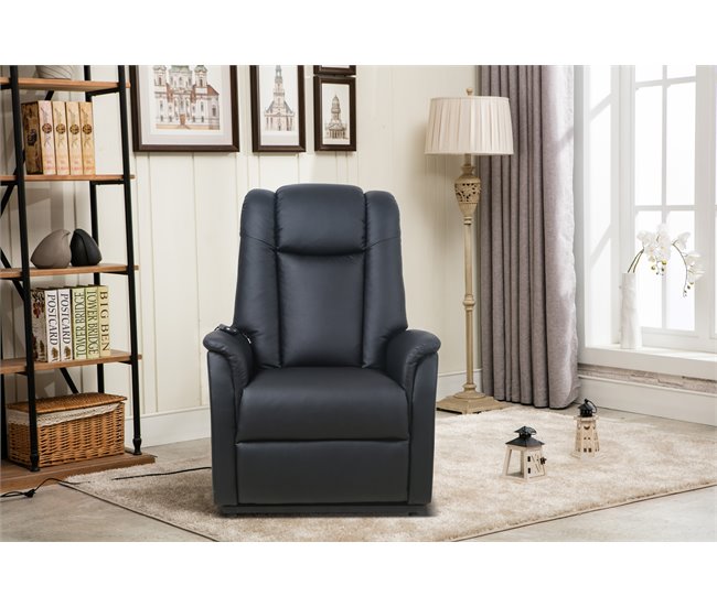 Sillón relax eléctrico piel sintética MAX Negro