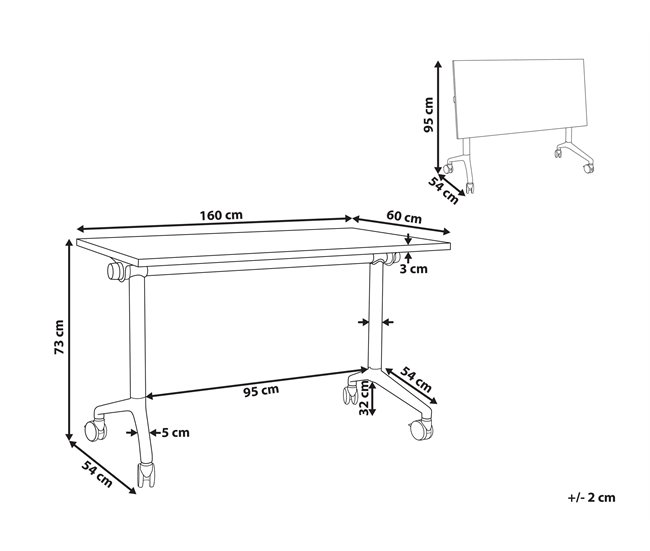 Beliani Escritorio plegable CAVI 160x60 Blanco