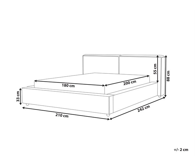 Beliani Cama con somier Bouclé LINARDS 230x242 Blanco
