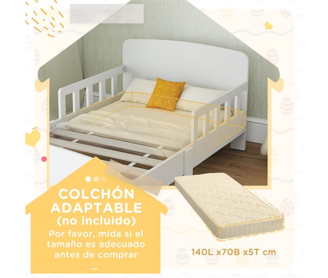 Cama Infantil MDF AIYAPLAY Blanco