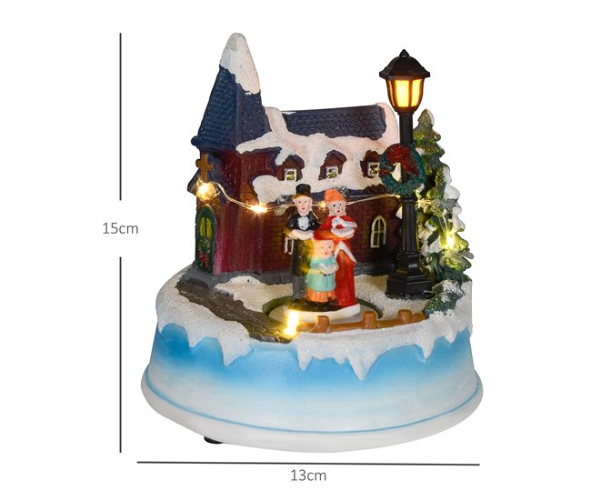 Pueblo Navideño Resina HOMCOM, hogar - decoración Multicolor