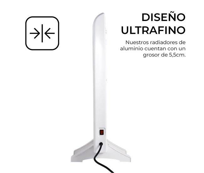 YOEVU - Emisor térmico de aluminio 1500W Control a distancia Blanco