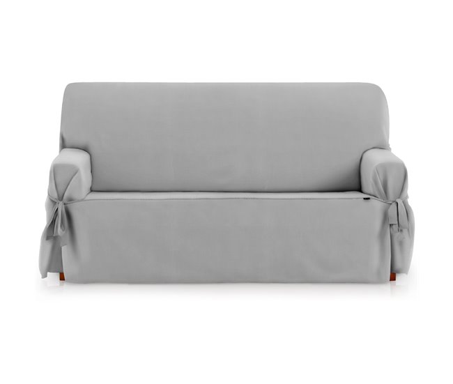Protector Cubre Sofá Liso Royale Lazos 2 Plazas Gris