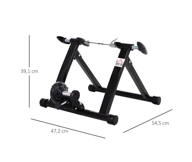 Rodillo Entrenamiento Bicicleta Acero HOMCOM Negro