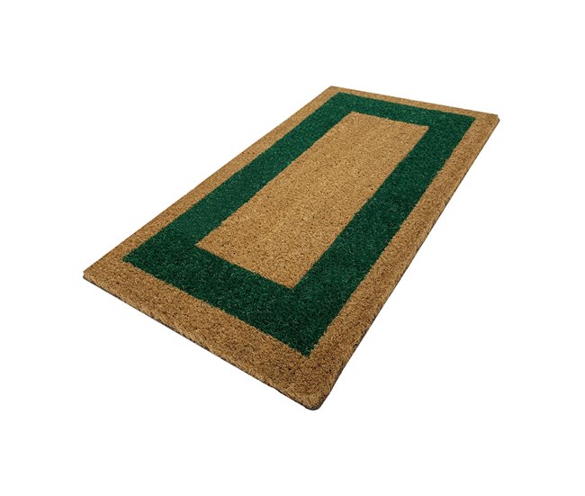Acomoda Textil - Felpudo de Coco Natural Ecológico con Cenefa. 50x90 Verde
