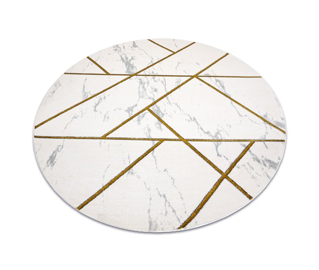 Alfombra EMERALD exclusivo 1012 circulo glamour 120x120 Crema