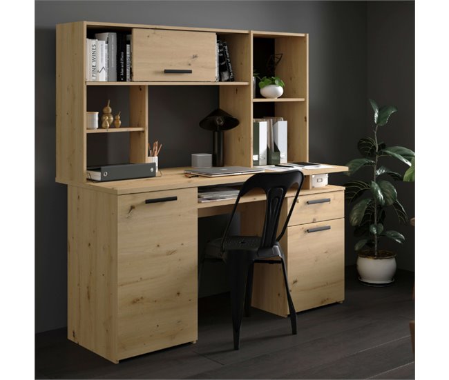 Estantería altillo Minister artesanal Negro/ Madera