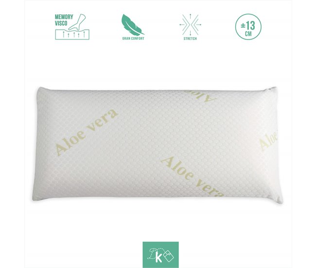 Almohada Viscoelástica Funda Aloe Vera Blanco Veta