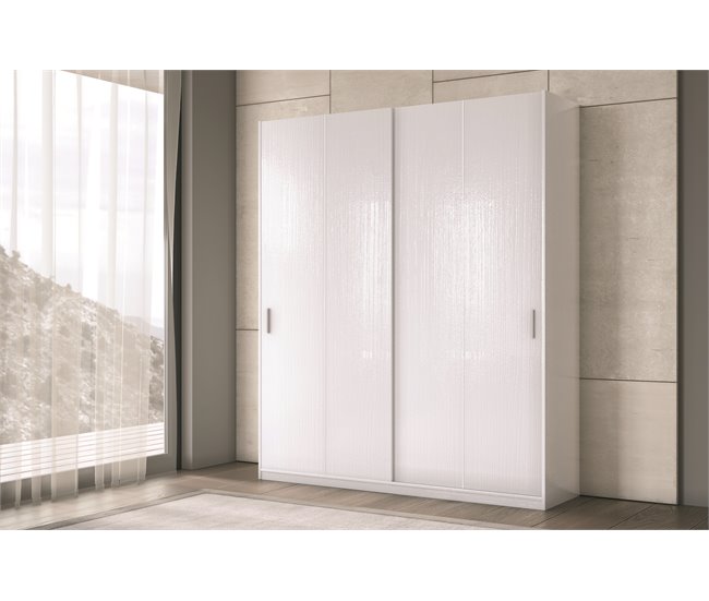 Armario DENVER puertas correderas 200x238cm blanco Blanco
