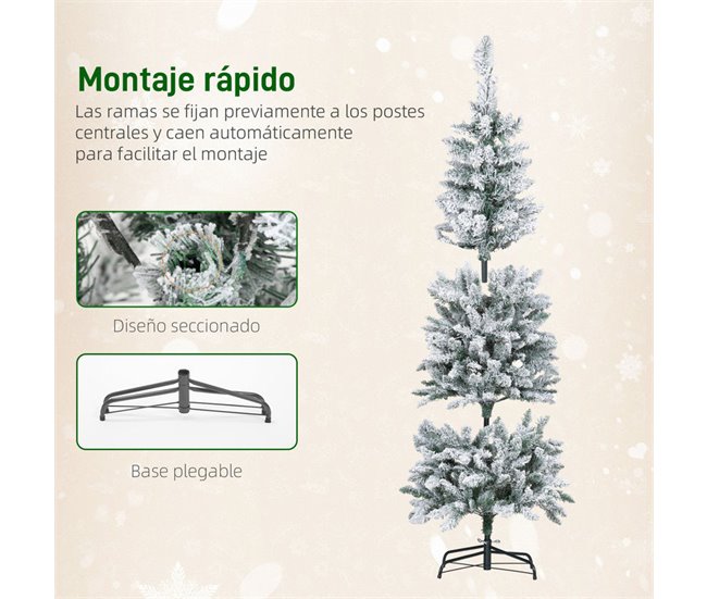 Árbol de Navidad Plástico, Metal HOMCOM, hogar - decoración Verde