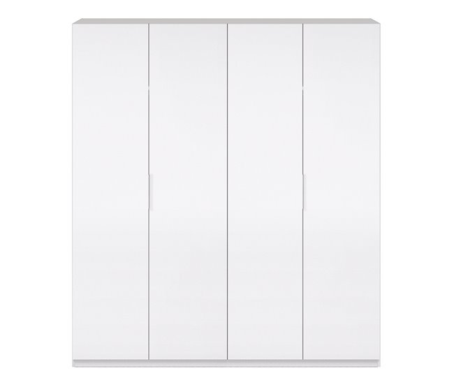 Armario ropero Madrid 4 Puertas Color Blanco Brillo Blanco