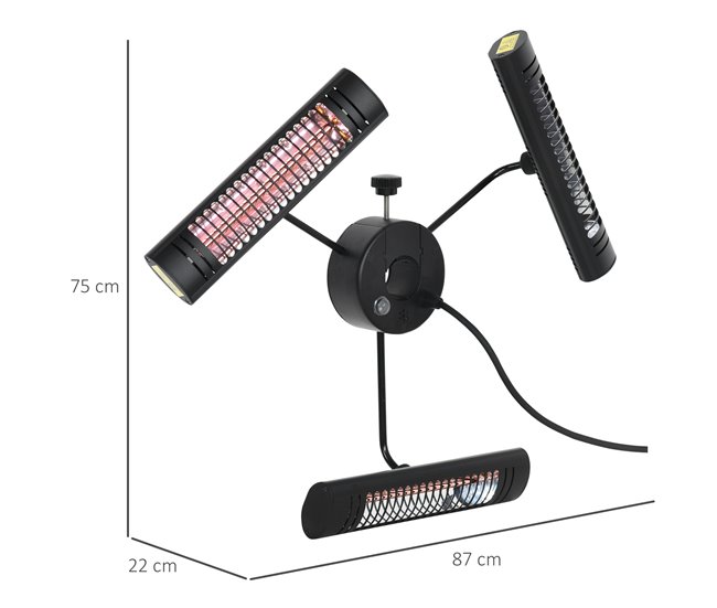 Calefactor Exterior Outsunny 842-279V91BK Negro